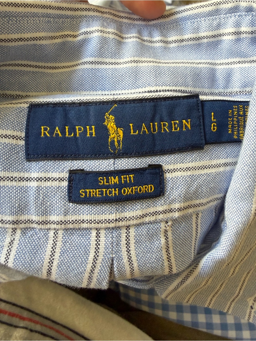 Ralph Lauren Light Blue and White Striped Button-Down Shirt - Picture 2 of 2